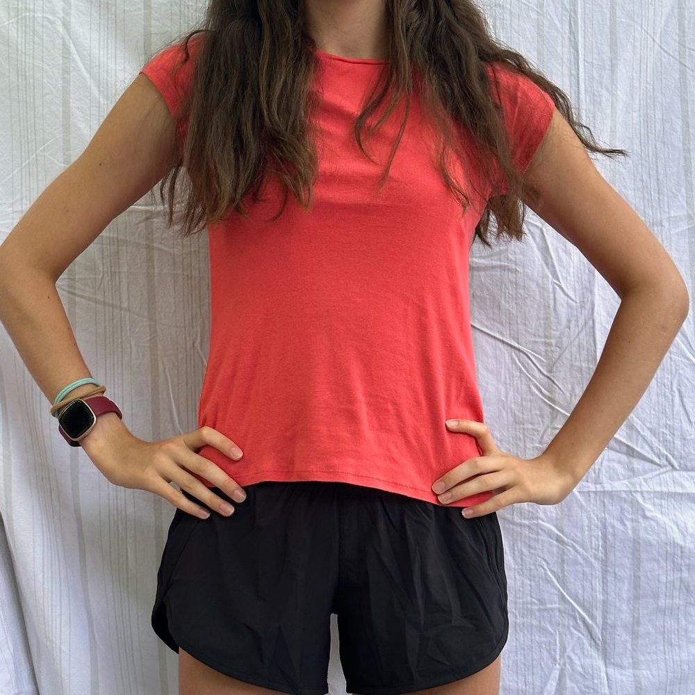 Coral Liz Claiborne Cotton Tee